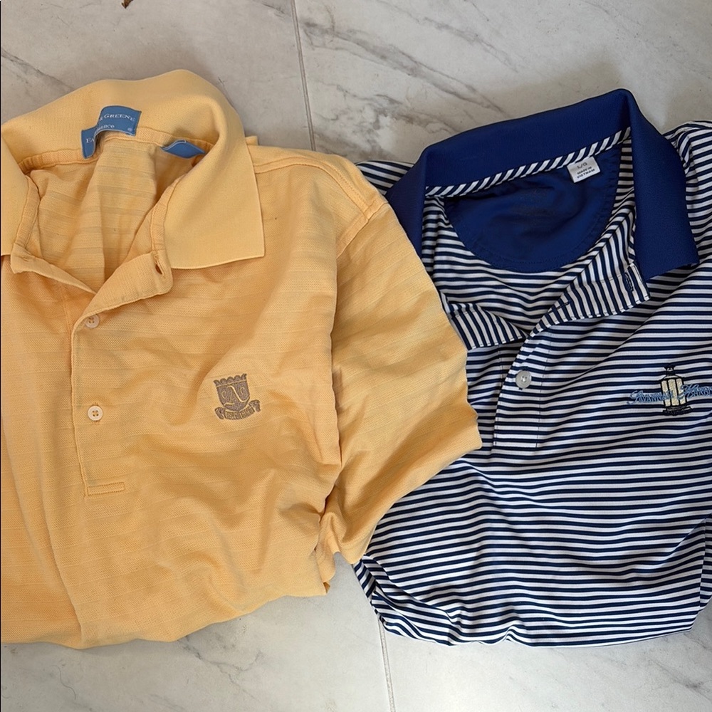 Fairway and Greene Atlantic Golf Yellow +Cutter&Buck Striped Polo Shirt Set- NFS